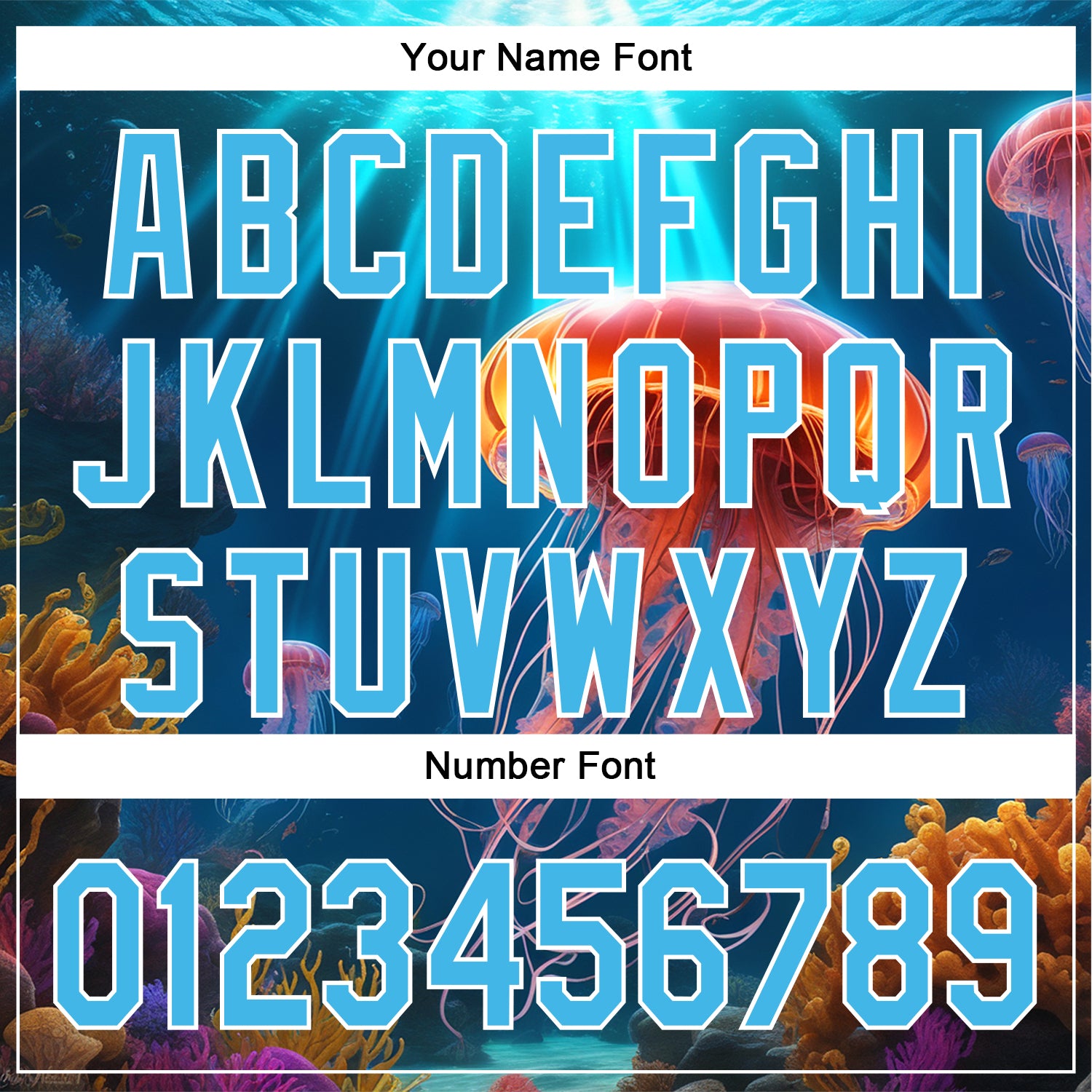 Custom Sky Blue White 3D Pattern Design Jellyfish Floating In The Ocean Authentic Baseball Jersey