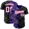 Custom Graffiti Pattern Black Purple-Pink 3D Scratch Authentic Baseball Jersey