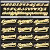 Custom Graffiti Pattern Black Kelly Green-Gold 3D Scratch Authentic Baseball Jersey
