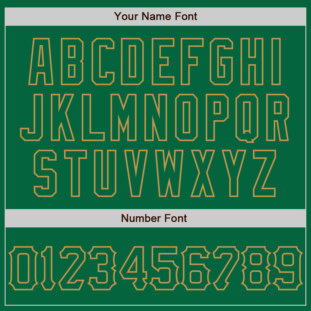 Custom Graffiti Pattern Kelly Green-Old Gold 3D Scratch Authentic Baseball Jersey