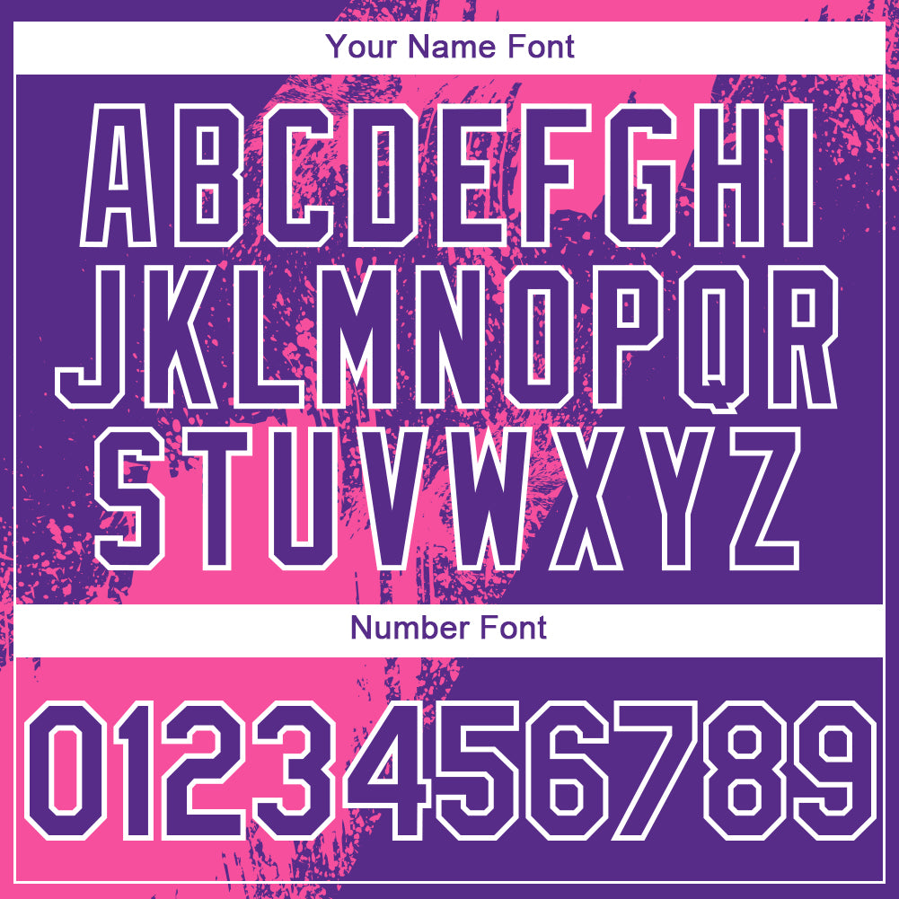 Custom Purple Pink-White 3D Pattern Design Abstract Brush Stroke Authentic Baseball Jersey