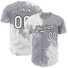 Custom Gray White-Black 3D Pattern Design Abstract Brush Stroke Authentic Baseball Jersey
