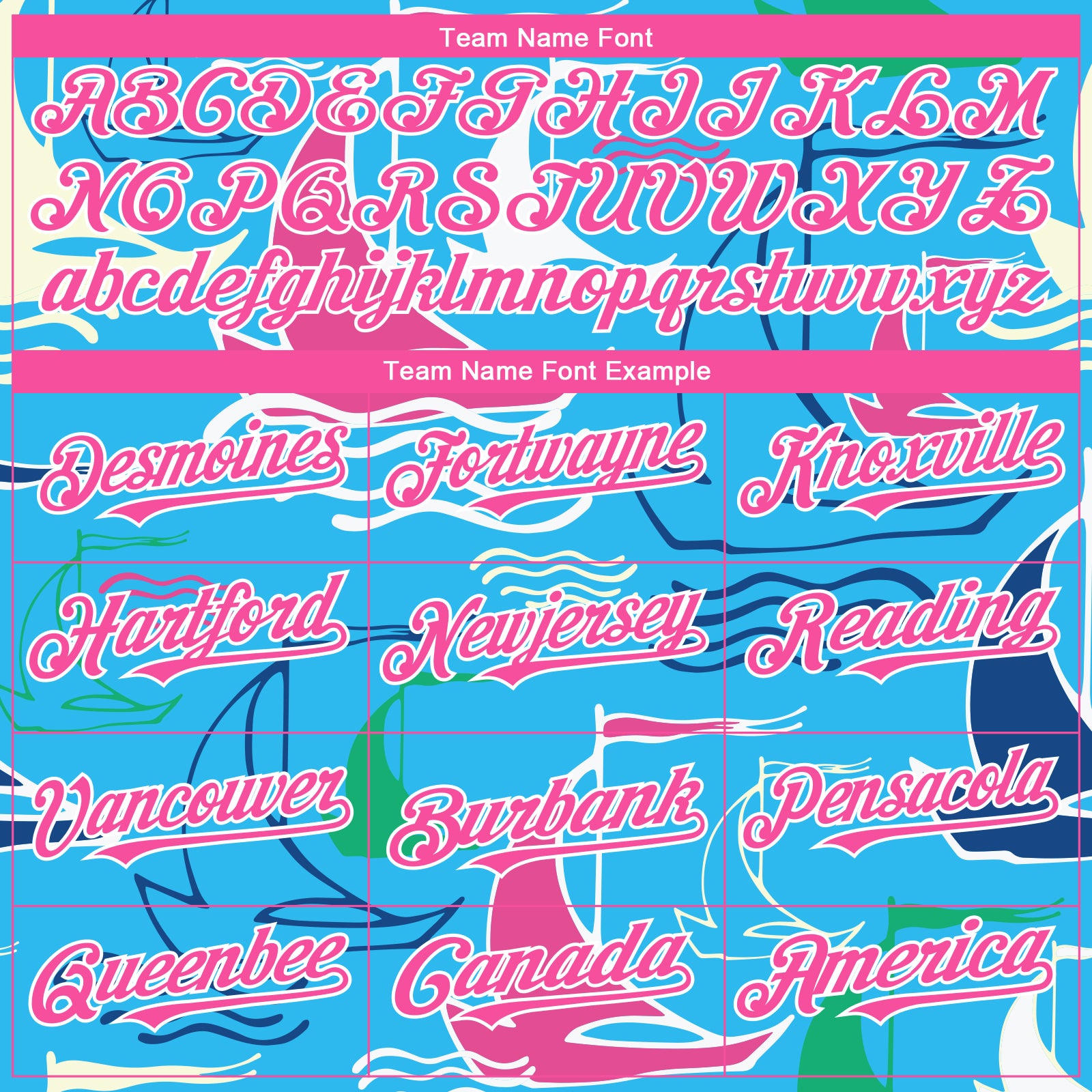 Custom Sky Blue Pink-White 3D Pattern Design Sailing Boats Authentic Baseball Jersey