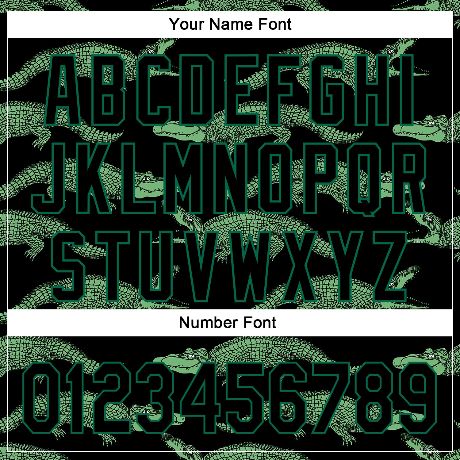 Custom Black Kelly Green 3D Pattern Design Crocodile Authentic Baseball Jersey