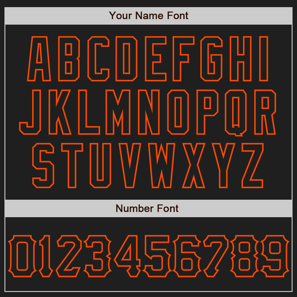 Custom Black Orange 3D Pattern Design Curve Lines Authentic Baseball Jersey