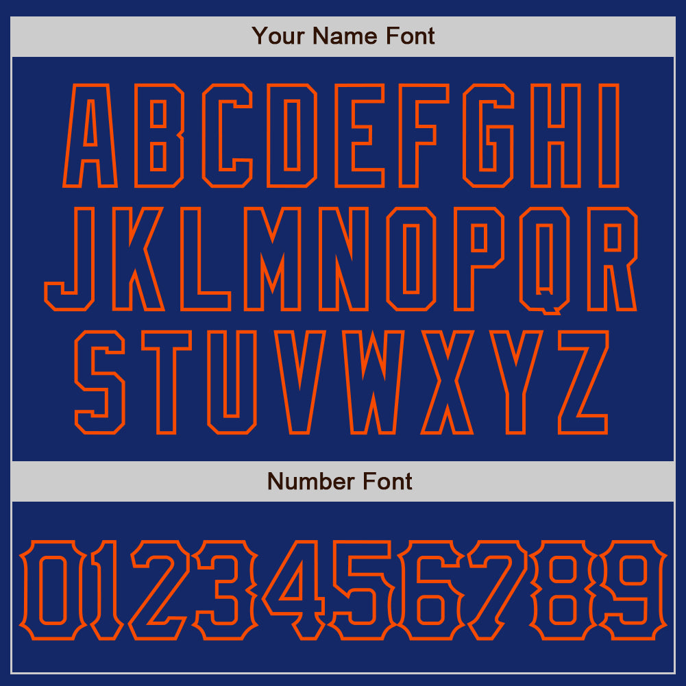 Custom Royal Orange 3D Pattern Design Curve Lines Authentic Baseball Jersey