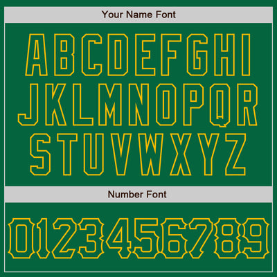 Custom Kelly Green Gold 3D Pattern Design Curve Lines Authentic Baseball Jersey