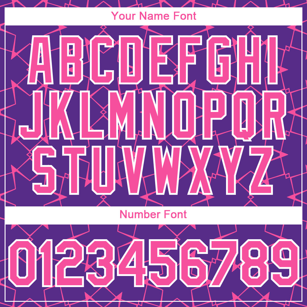 Custom Purple Pink-White 3D Pattern Design Star Lines Authentic Baseball Jersey