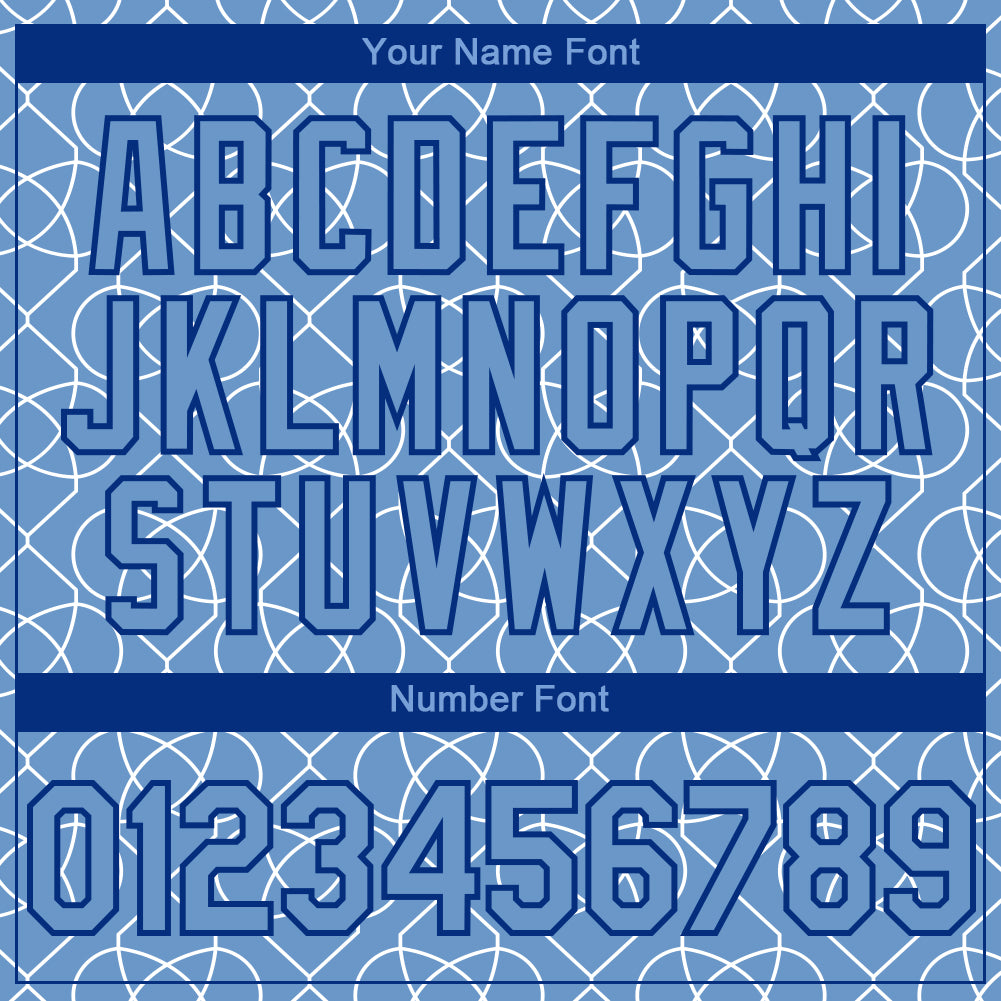 Custom Light Blue Black-White 3D Pattern Design Arabesque Shape Authentic Baseball Jersey