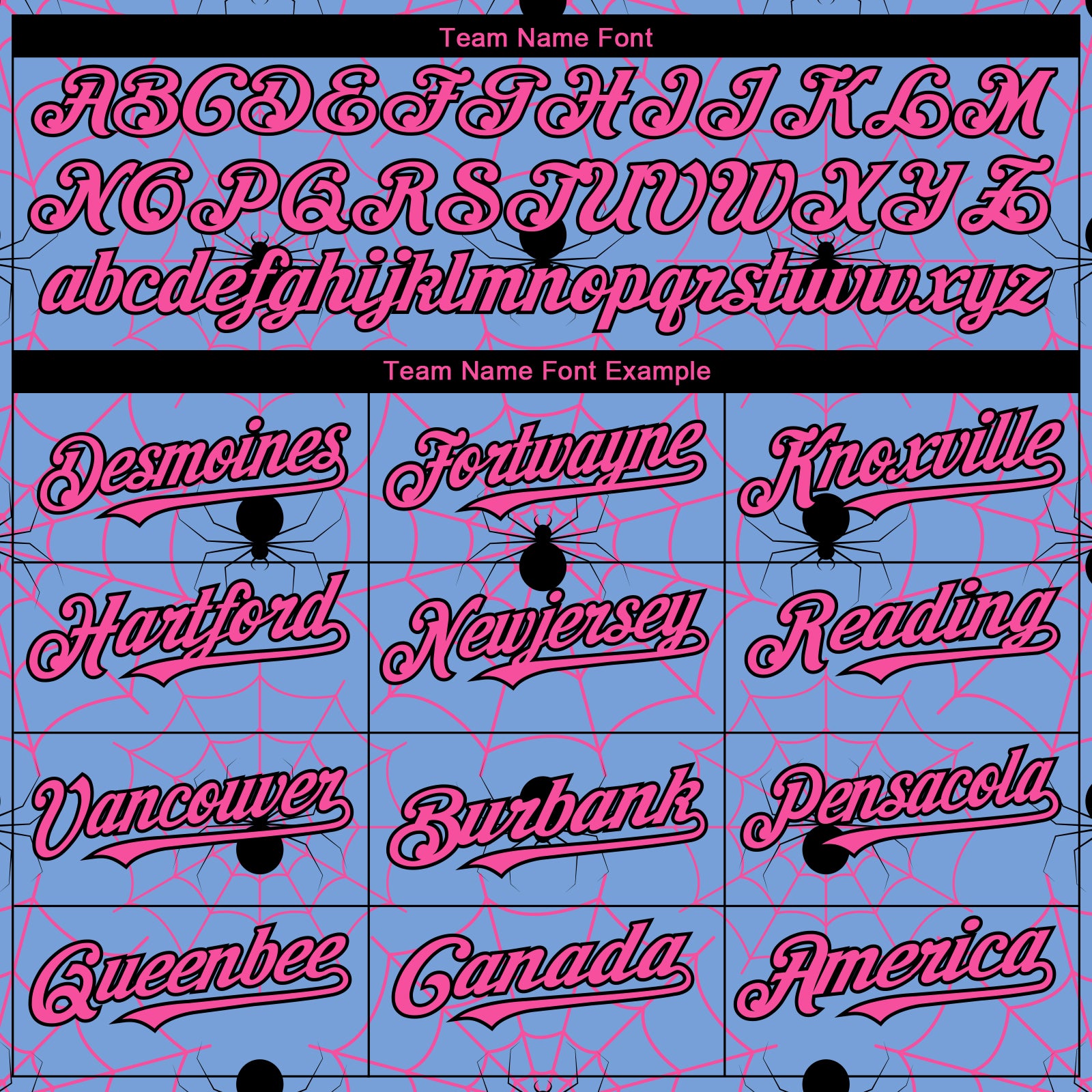 Custom Light Blue Pink-Black 3D Pattern Design Spider Web Authentic Baseball Jersey