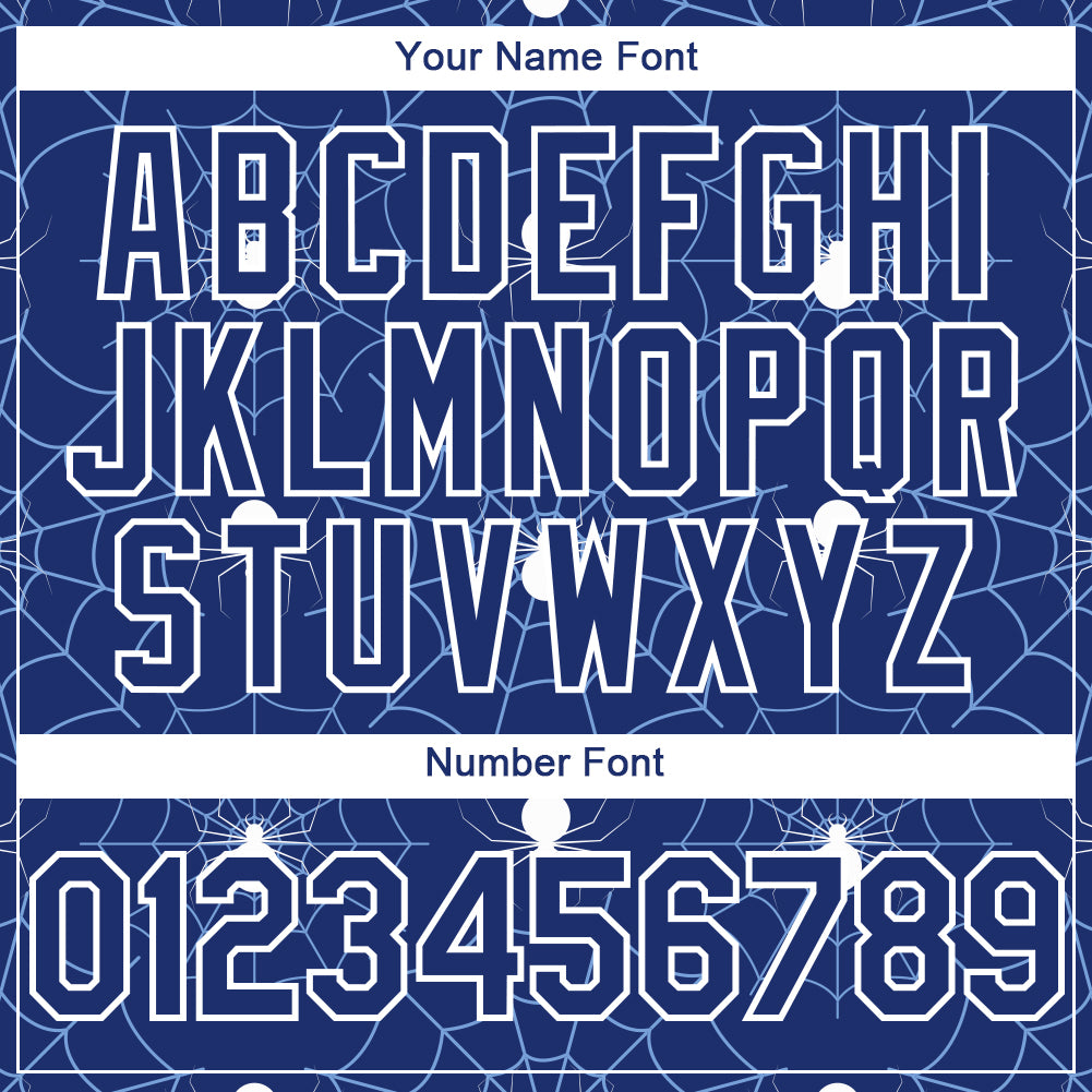 Custom Royal Light Blue-White 3D Pattern Design Spider Web Authentic Baseball Jersey