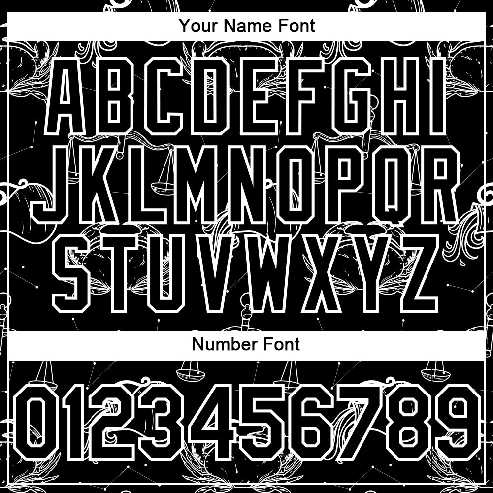 Custom Black White 3D Pattern Design Zodiac Authentic Baseball Jersey