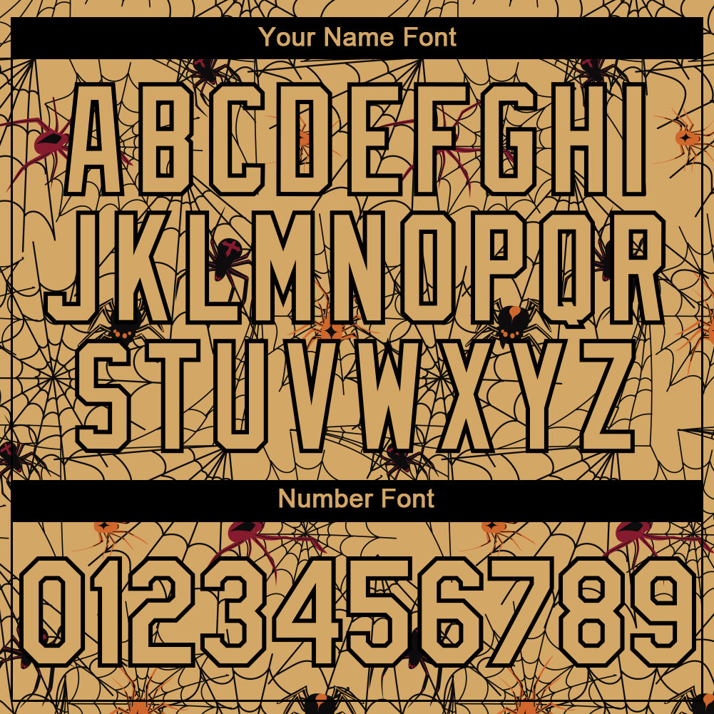 Custom Gold Black 3D Pattern Design Spider Web Authentic Baseball Jersey