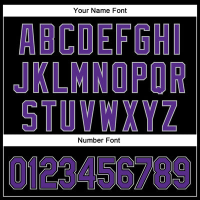 Custom Black Purple-Gray 3D Pattern Design Curve Solid Authentic Baseball Jersey