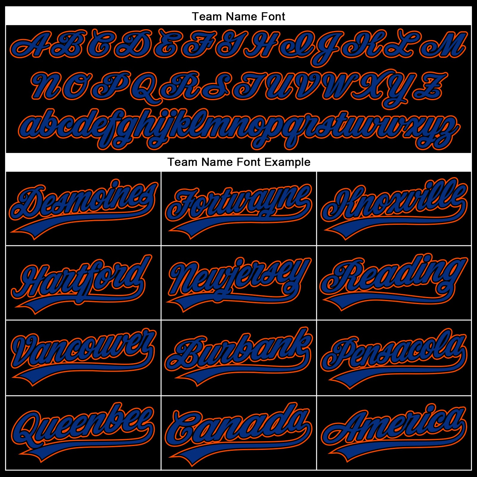 Custom Black Royal-Orange 3D Pattern Design Curve Solid Authentic Baseball Jersey