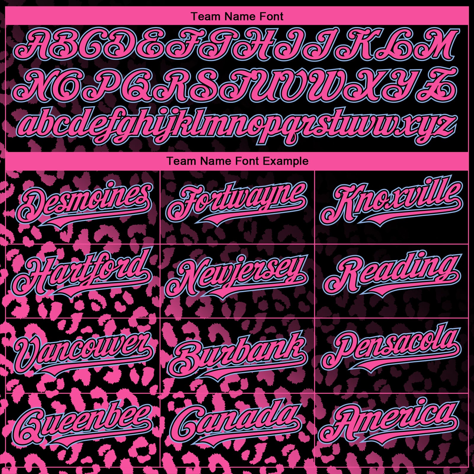 Custom Black Light Blue-Pink 3D Pattern Design Leopard Print Fade Fashion Authentic Baseball Jersey