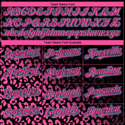 Custom Black Light Blue-Pink 3D Pattern Design Leopard Print Fade Fashion Authentic Baseball Jersey