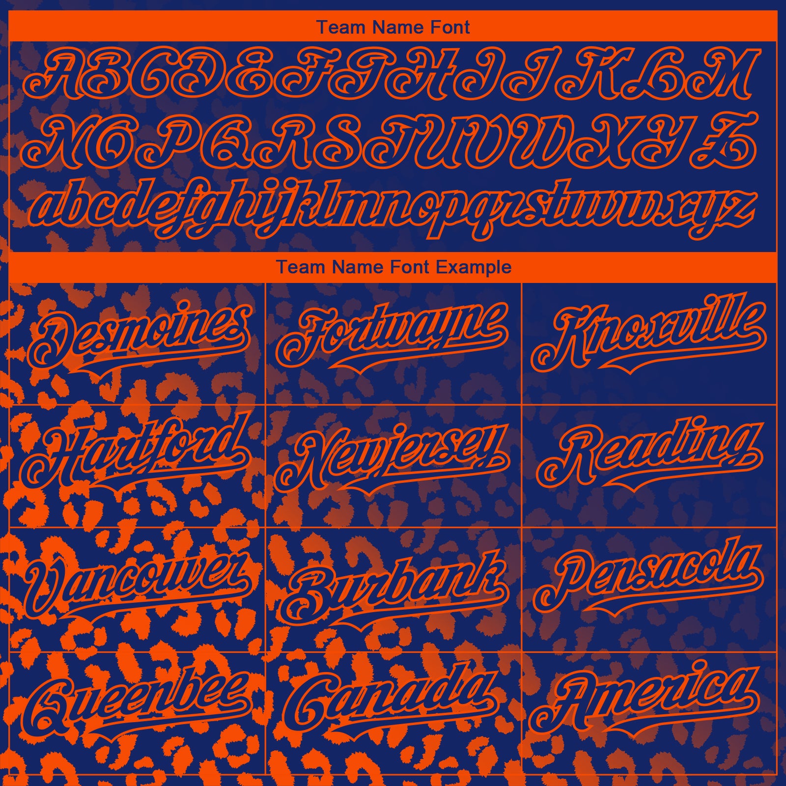 Custom Royal Orange 3D Pattern Design Leopard Print Fade Fashion Authentic Baseball Jersey