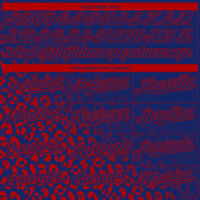 Custom Royal Red 3D Pattern Design Leopard Print Fade Fashion Authentic Baseball Jersey