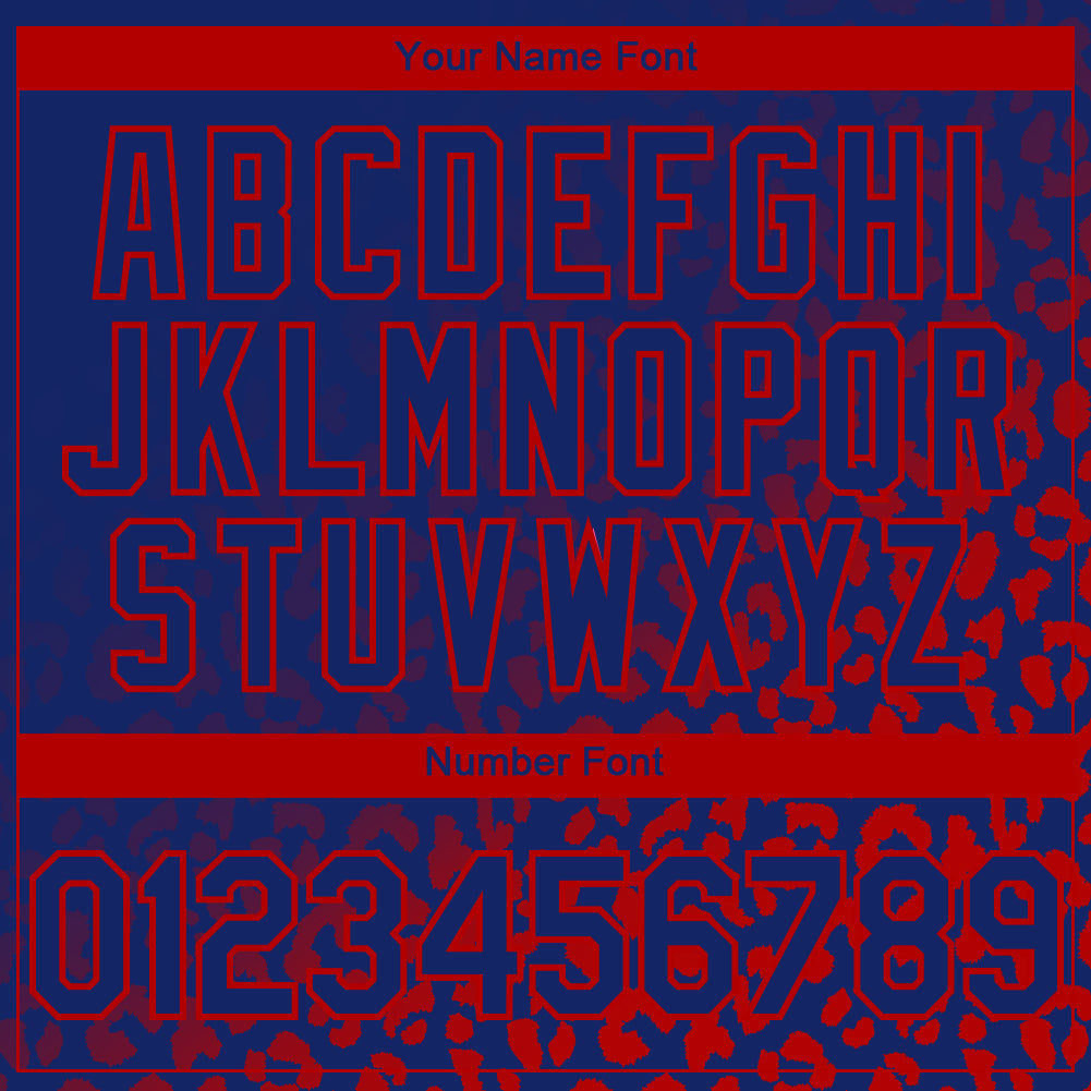 Custom Royal Red 3D Pattern Design Leopard Print Fade Fashion Authentic Baseball Jersey