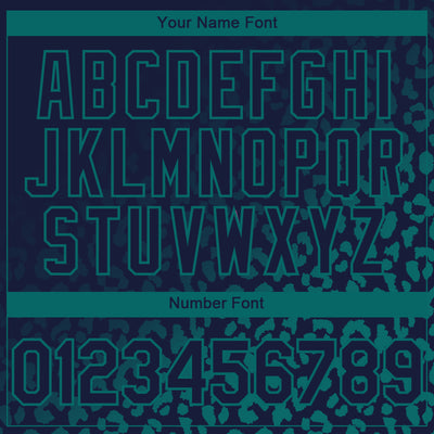 Custom Navy Vintage USA Flag-Teal 3D Pattern Design Leopard Print Fade Fashion Authentic Baseball Jersey