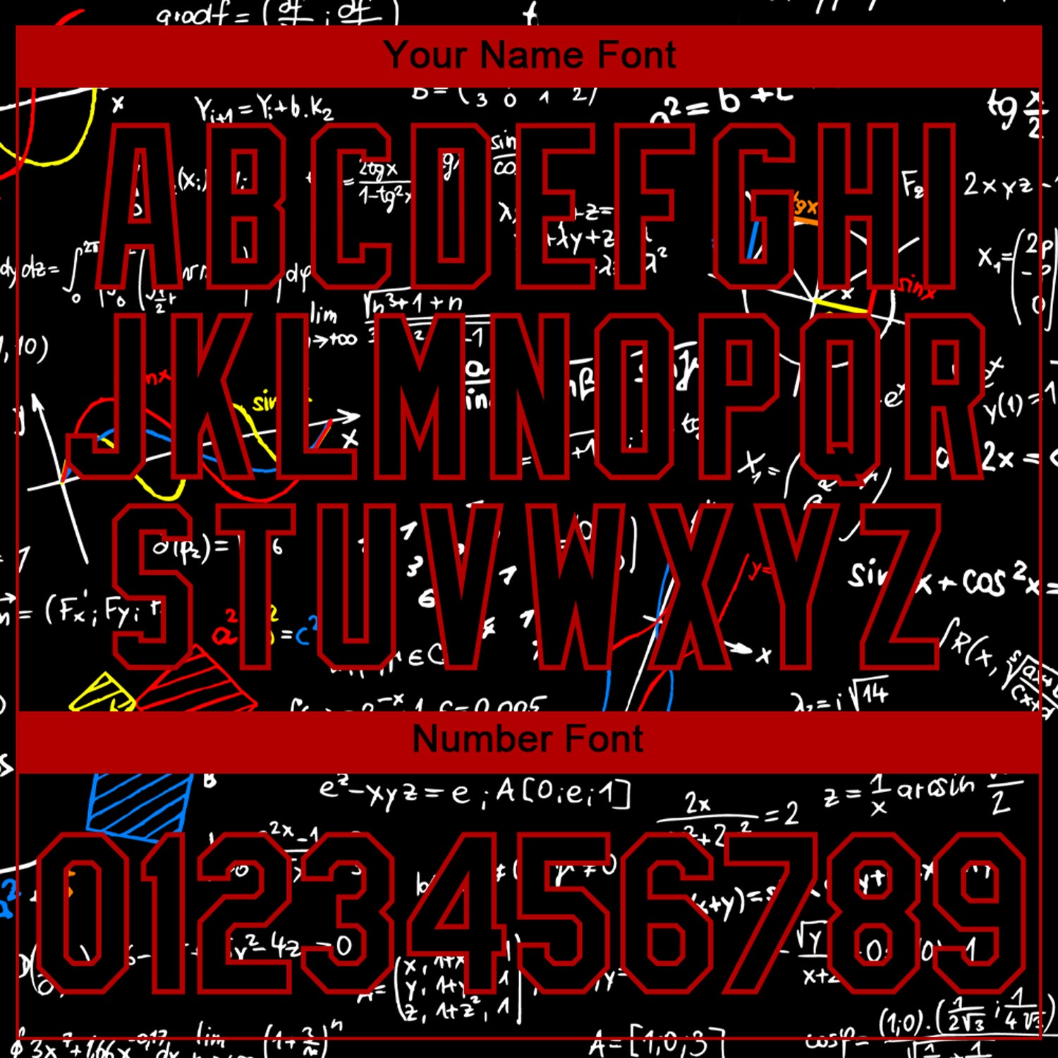 Custom 3D Pattern Design Math Performance T-Shirt