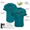 Custom Teal Teal-Black Authentic Baseball Jersey