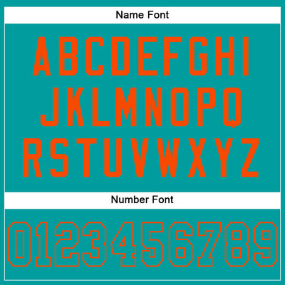 Custom Aqua Aqua-Orange Mesh Authentic Football Jersey