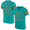 Custom Aqua Aqua-Orange Mesh Authentic Football Jersey