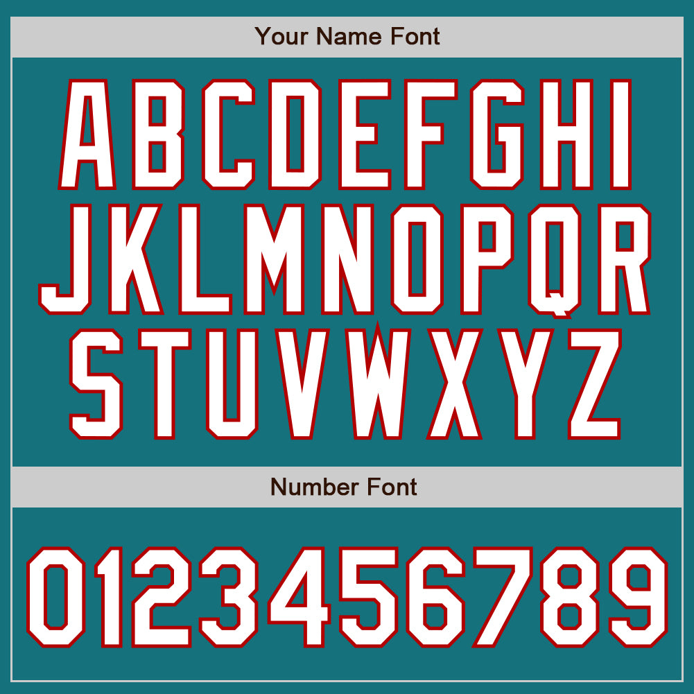 Custom Teal White Pinstripe White-Red Authentic Baseball Jersey