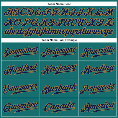 Custom Aqua Navy-Old Gold Authentic Sleeveless Baseball Jersey