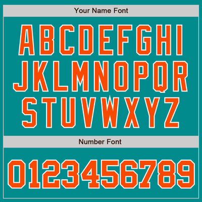 Custom Aqua Orange-White Authentic Baseball Jersey