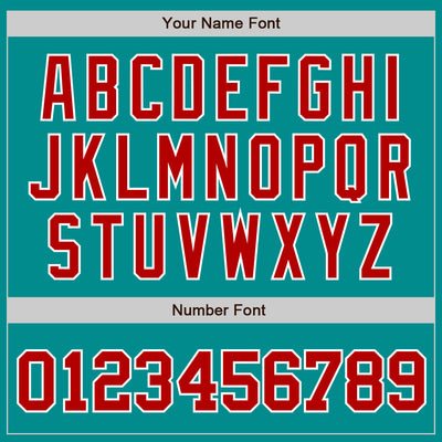 Custom Aqua Red-White Authentic Baseball Jersey