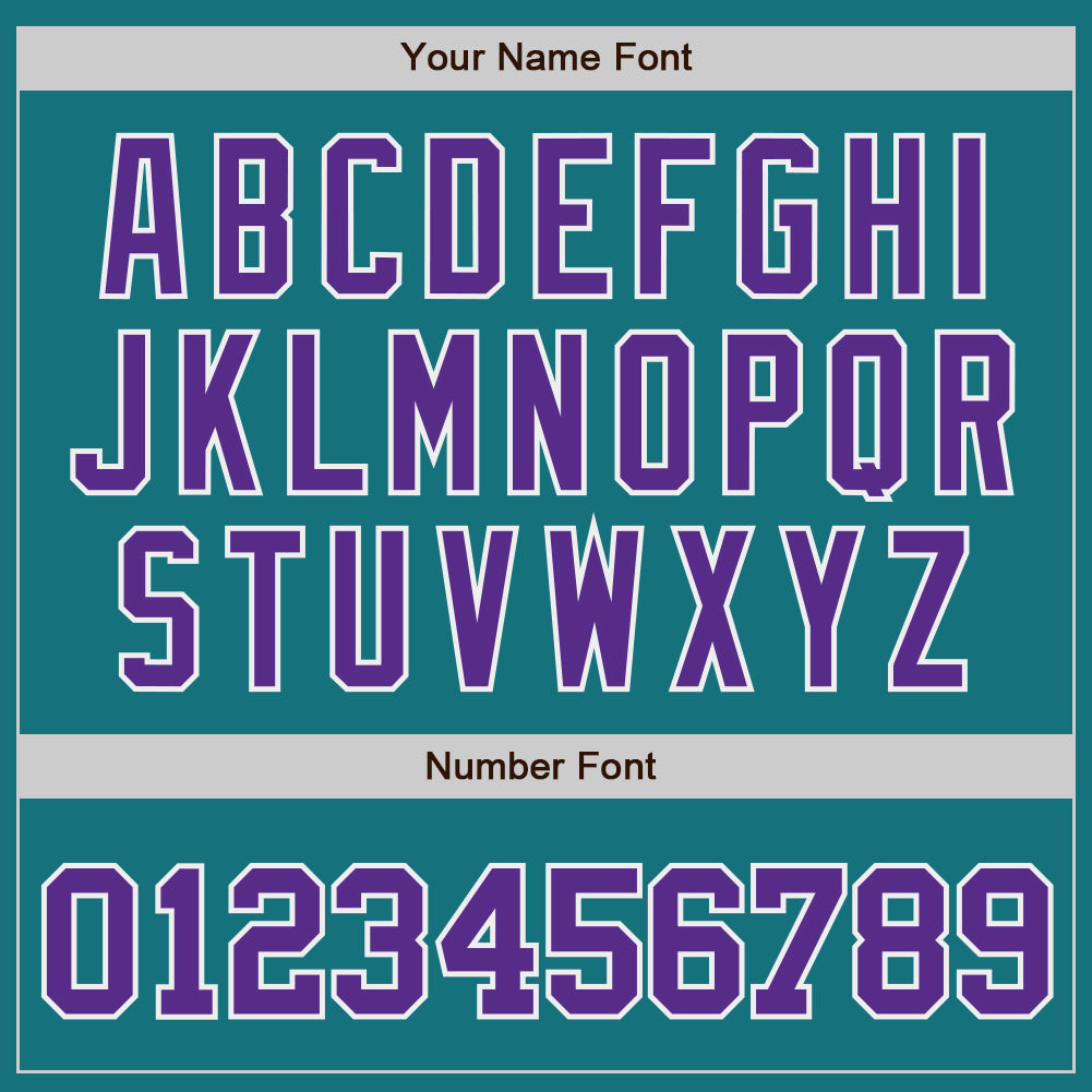 Custom Teal Purple-White Authentic Baseball Jersey