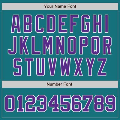 Custom Teal Purple-White Authentic Baseball Jersey