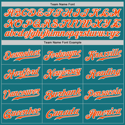 Custom Teal Orange-White Authentic Baseball Jersey