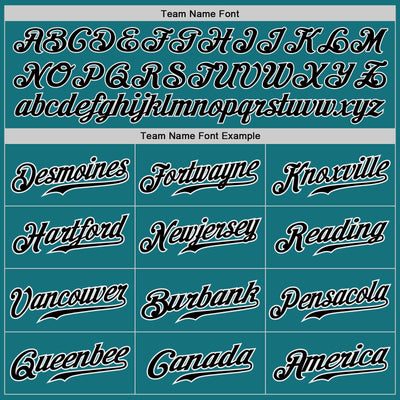 Custom Teal Black-White Authentic Baseball Jersey