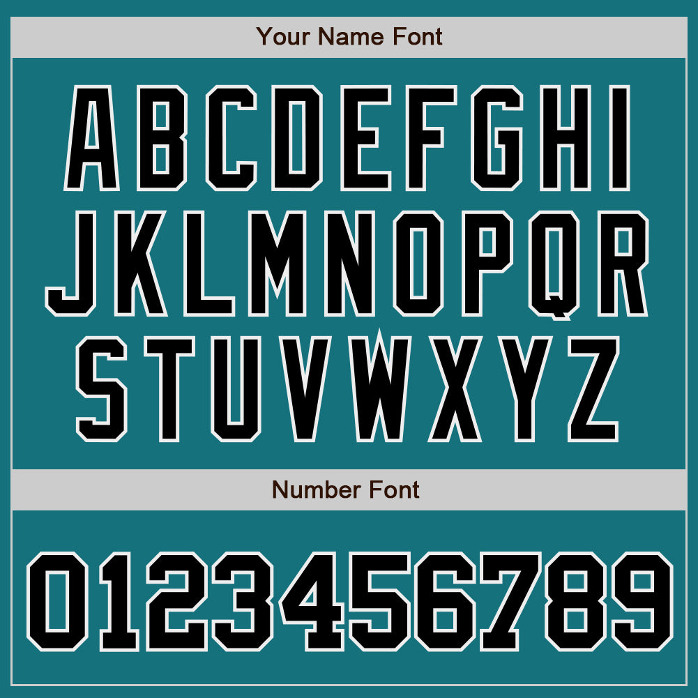 Custom Teal Black-White Authentic Baseball Jersey