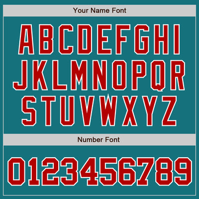 Custom Teal Red-White Authentic Baseball Jersey