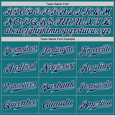 Custom Teal Navy-White Authentic Baseball Jersey