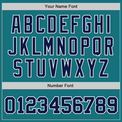 Custom Teal Navy-White Authentic Baseball Jersey