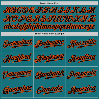 Custom Teal Black-Orange Authentic Baseball Jersey