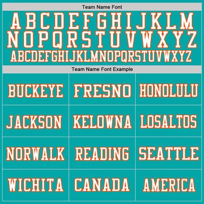 Custom Aqua Orange-White Mesh Authentic Football Jersey