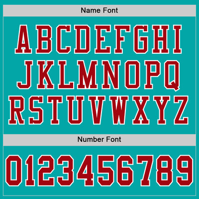 Custom Aqua Red-White Mesh Authentic Football Jersey