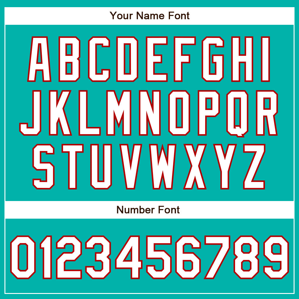 Custom Aqua White-Red Authentic Baseball Jersey