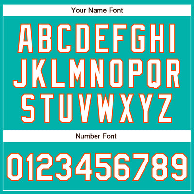 Custom Aqua White-Orange Authentic Baseball Jersey