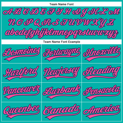 Custom Aqua Pink-Navy Authentic Baseball Jersey