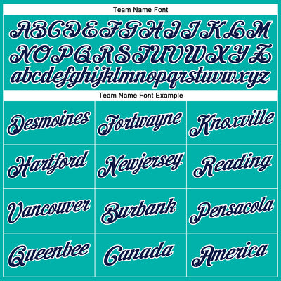 Custom Aqua Navy-White Performance T-Shirt