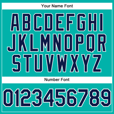 Custom Aqua Navy-White Performance T-Shirt