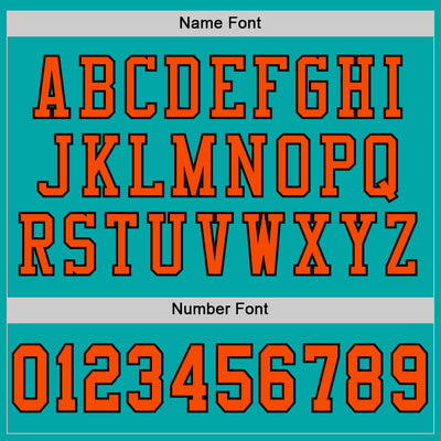 Custom Aqua Orange-Black Mesh Authentic Football Jersey